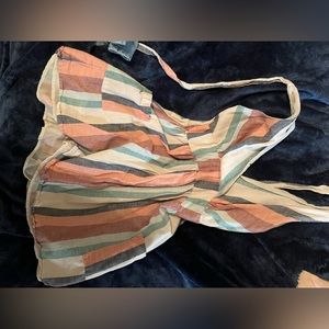 American Eagle striped halter dress